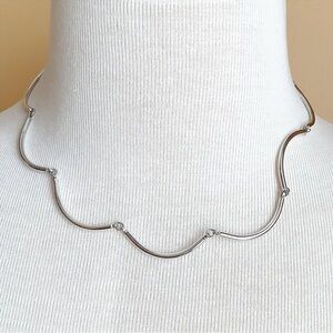 SARAH COVENTRY Scalloped Silver Necklace Choker